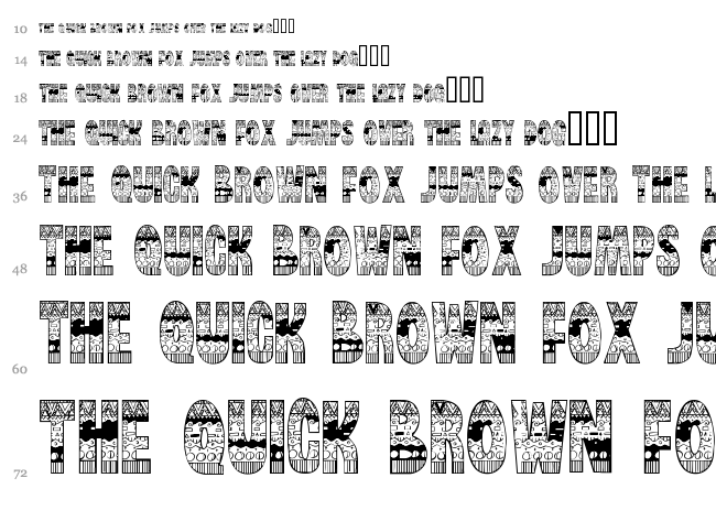 Brinetext Pattern font waterfall